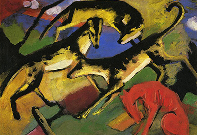 Hunde spielen Franz Marc